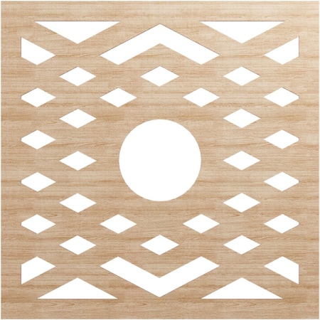 Ekena Millwork Chevron Wood Fretwork Pierced Ceiling Medallion, Alder, 32"OD x 8 1/4"ID x 1/4"T CMWP32X32X0250CHAL